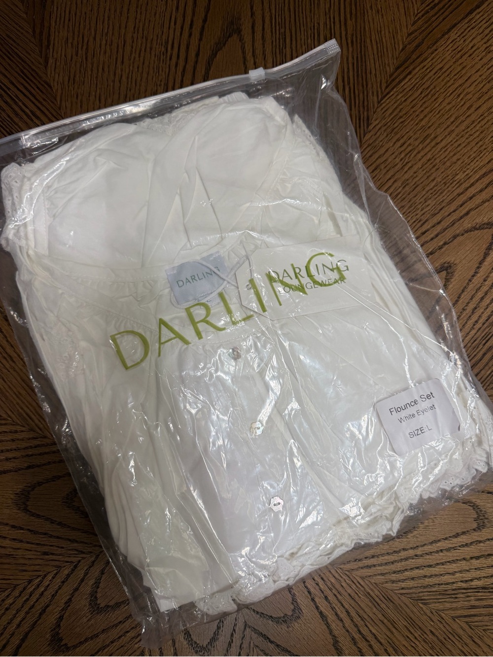 NWT Darling Loungewear The Flounce Set - White Eyelet L - Picture 11 of 11